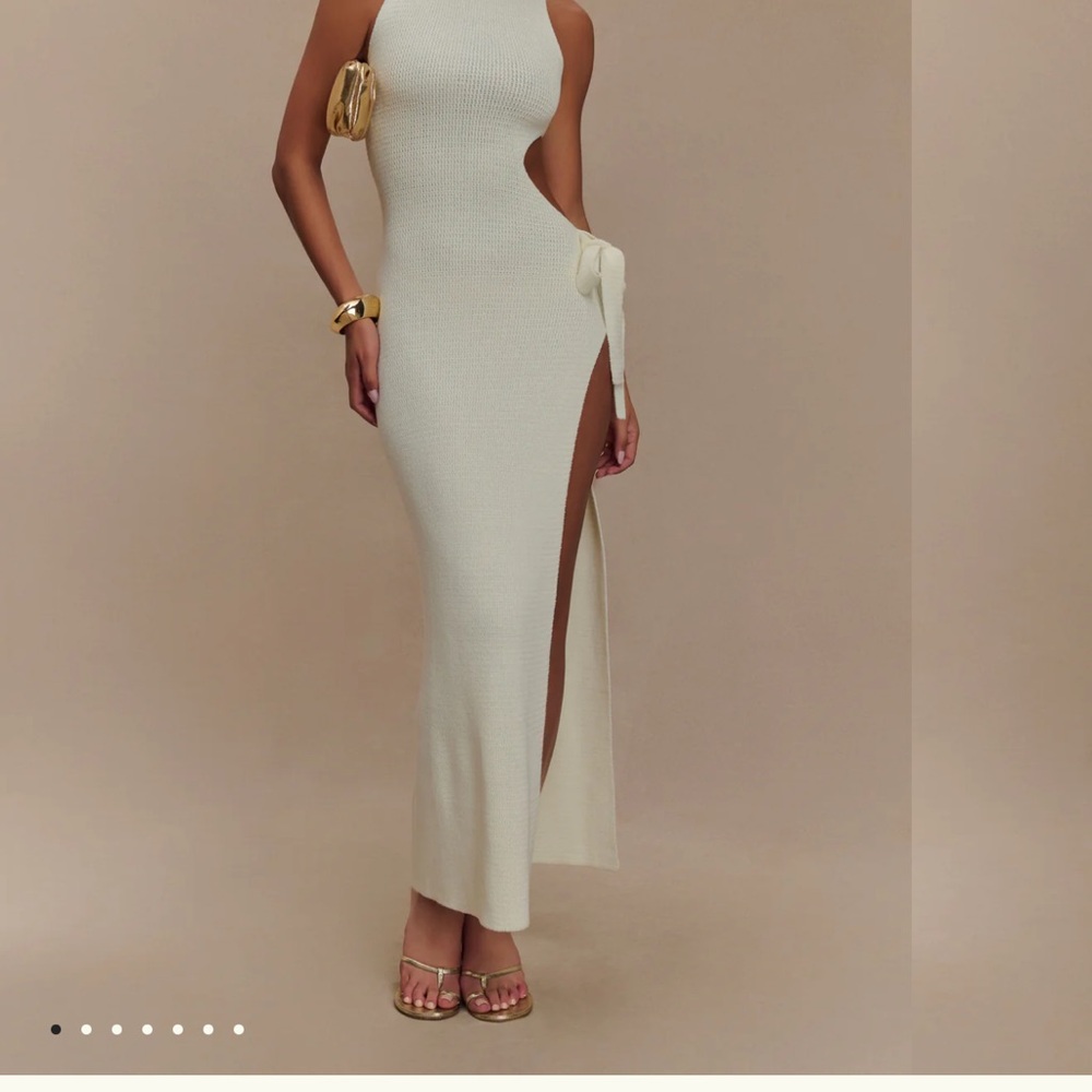 Stephanie Cut Out Knit Maxi Dress - Ivory